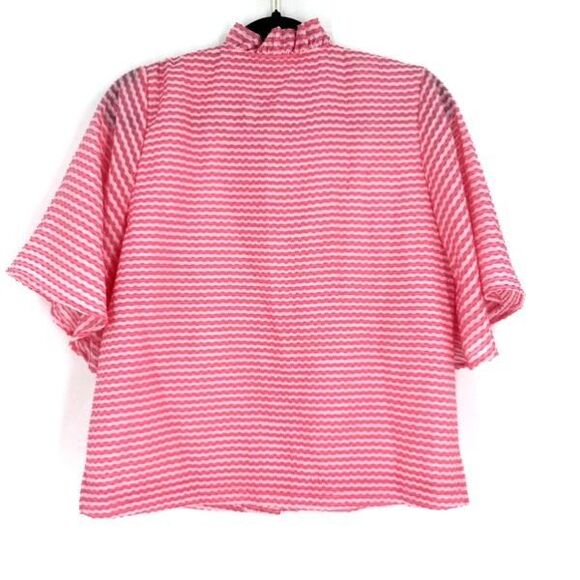 NWT Sedge Red & White Ruffle Short Suit Set Size Medium Candy Stripe Blouse - Picture 3 of 16